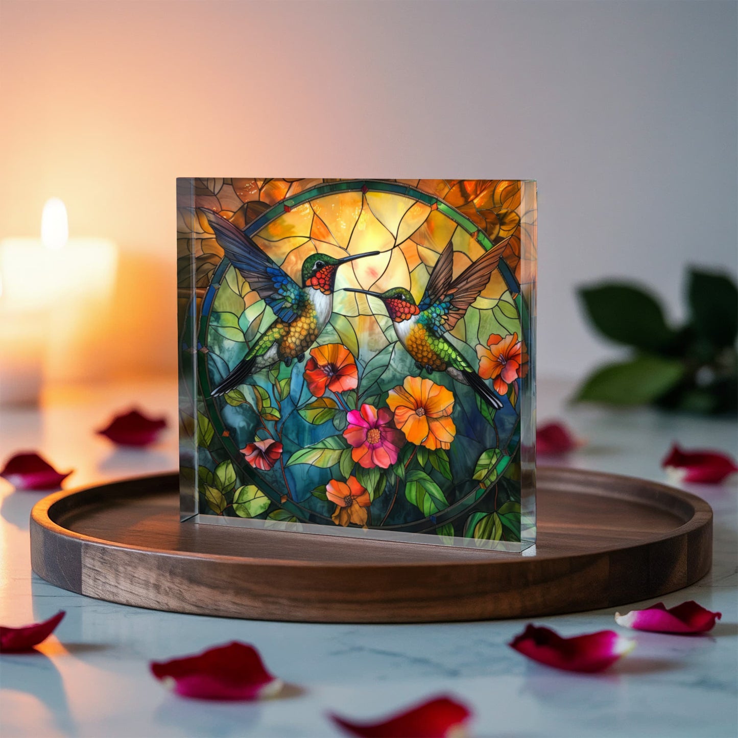 Hummingbird Acrylic Decorative Plaque