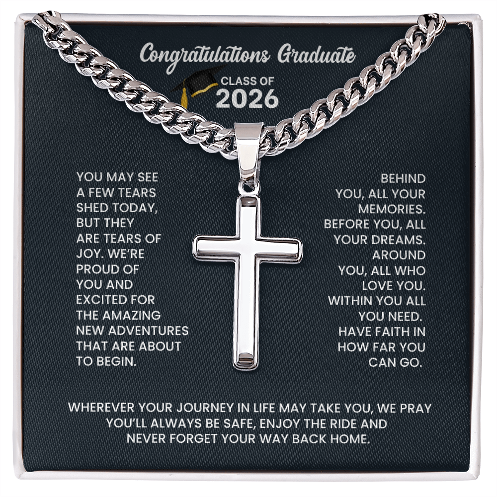 Class of 2026 Graduation Cross Necklace
