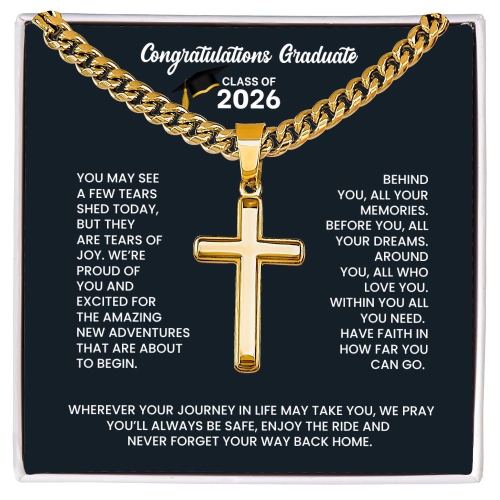 Class of 2026 Graduation Cross Necklace