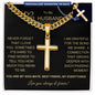 Personalized Husband Engraved  Cross Necklace