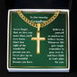 Personalized Grandson Engraved  Cross Necklace