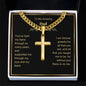 Personalized Dad Engraved  Cross Necklace
