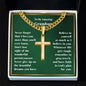 Personalized Grandson Engraved  Cross Necklace