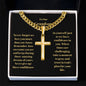Personalized Grandson Engraved  Cross Necklace