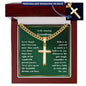 Personalized Grandson Engraved  Cross Necklace