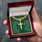 Personalized Grandson Engraved  Cross Necklace