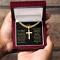 Personalized Grandson Engraved  Cross Necklace