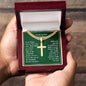 Personalized Grandson Engraved  Cross Necklace