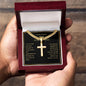 Personalized Dad Engraved  Cross Necklace