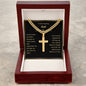 Personalized Dad Engraved  Cross Necklace