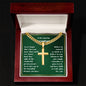 Personalized Grandson Engraved  Cross Necklace