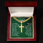 Personalized Grandson Engraved  Cross Necklace