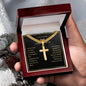 Personalized Dad Engraved  Cross Necklace