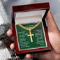 Personalized Grandson Engraved  Cross Necklace