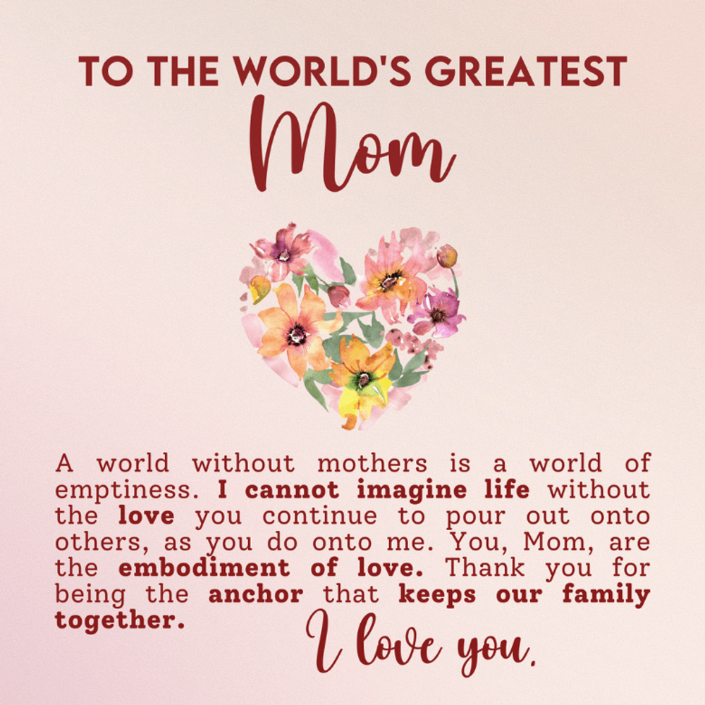 Mom Heart Necklace & Rose Gift Set