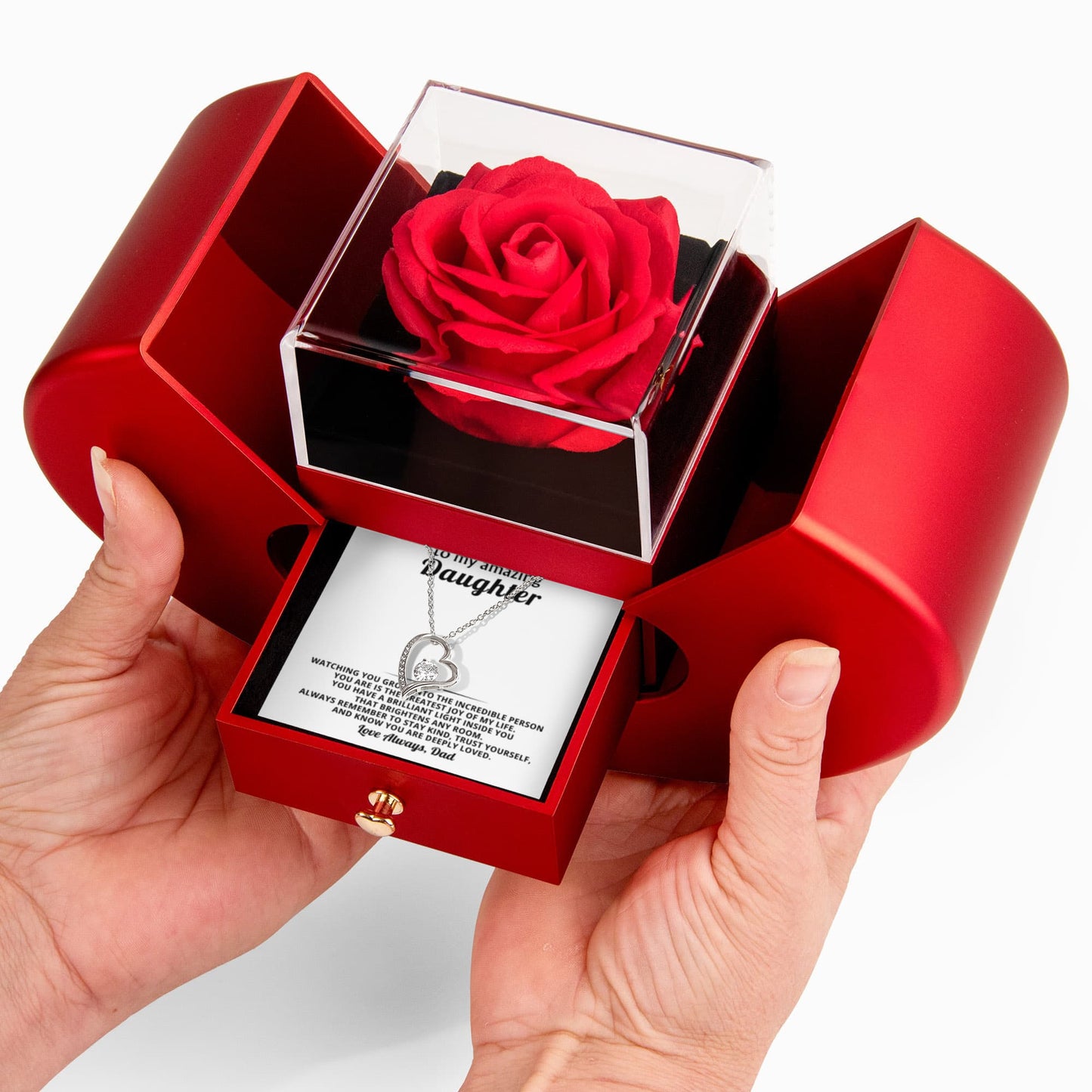 Daughter Heart Rose Box Gift Set from Dad