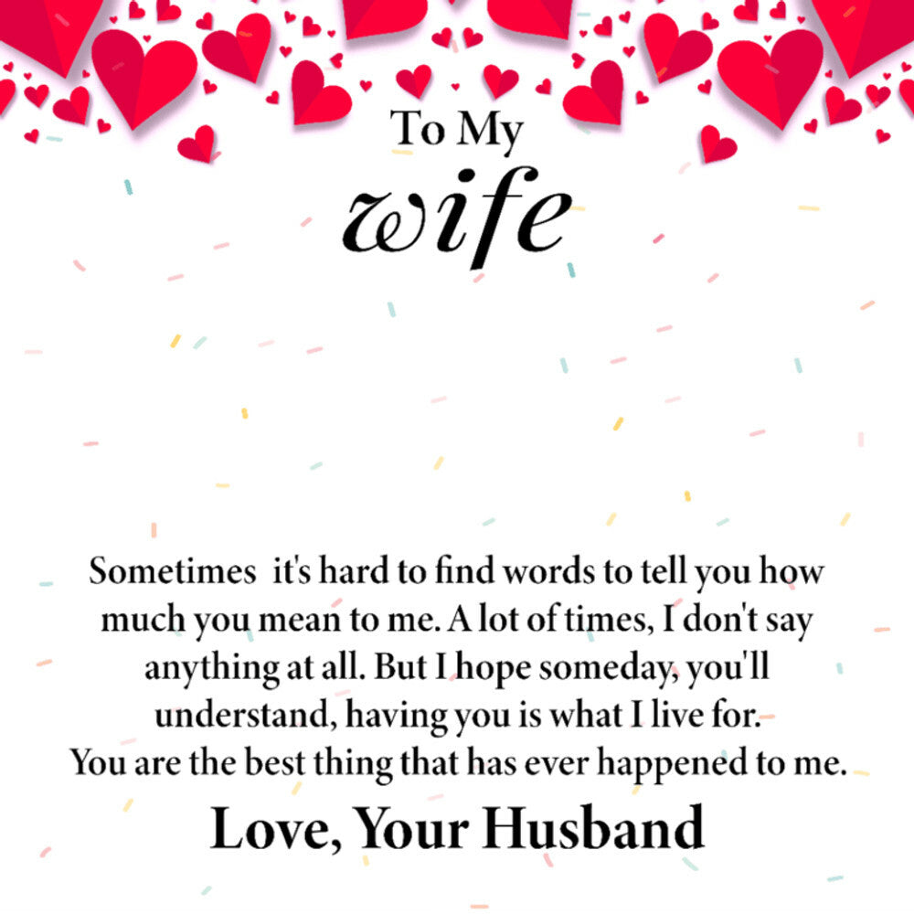 To My Beautiful Wife Heart Necklace Preserved Rose Box Gift Set