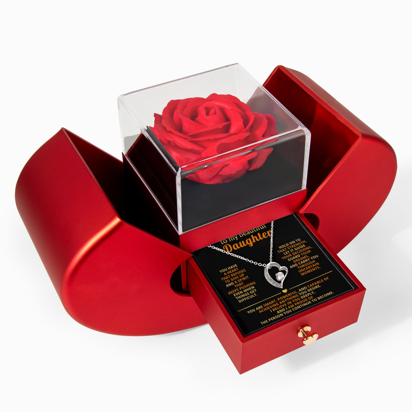 Daughter Rose Heart Box Gift Set