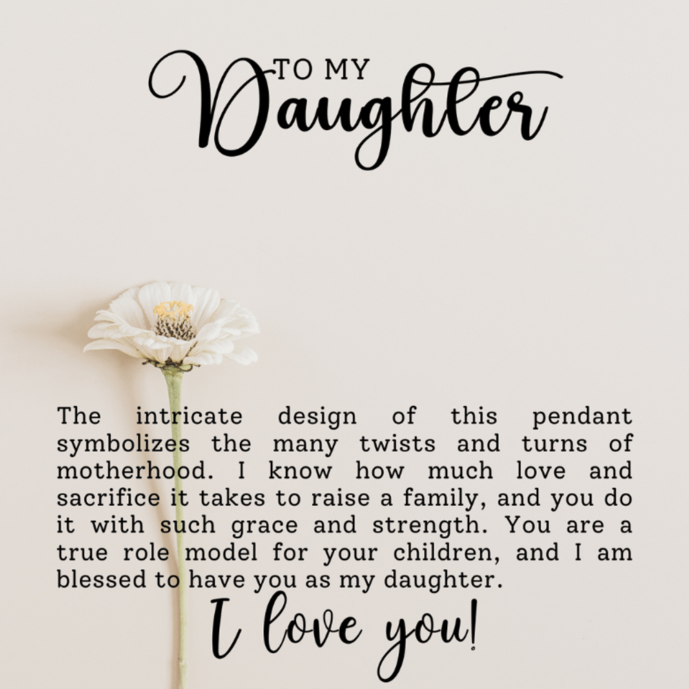 Daughter Motherhood Heart Necklace & Rose Gift Set