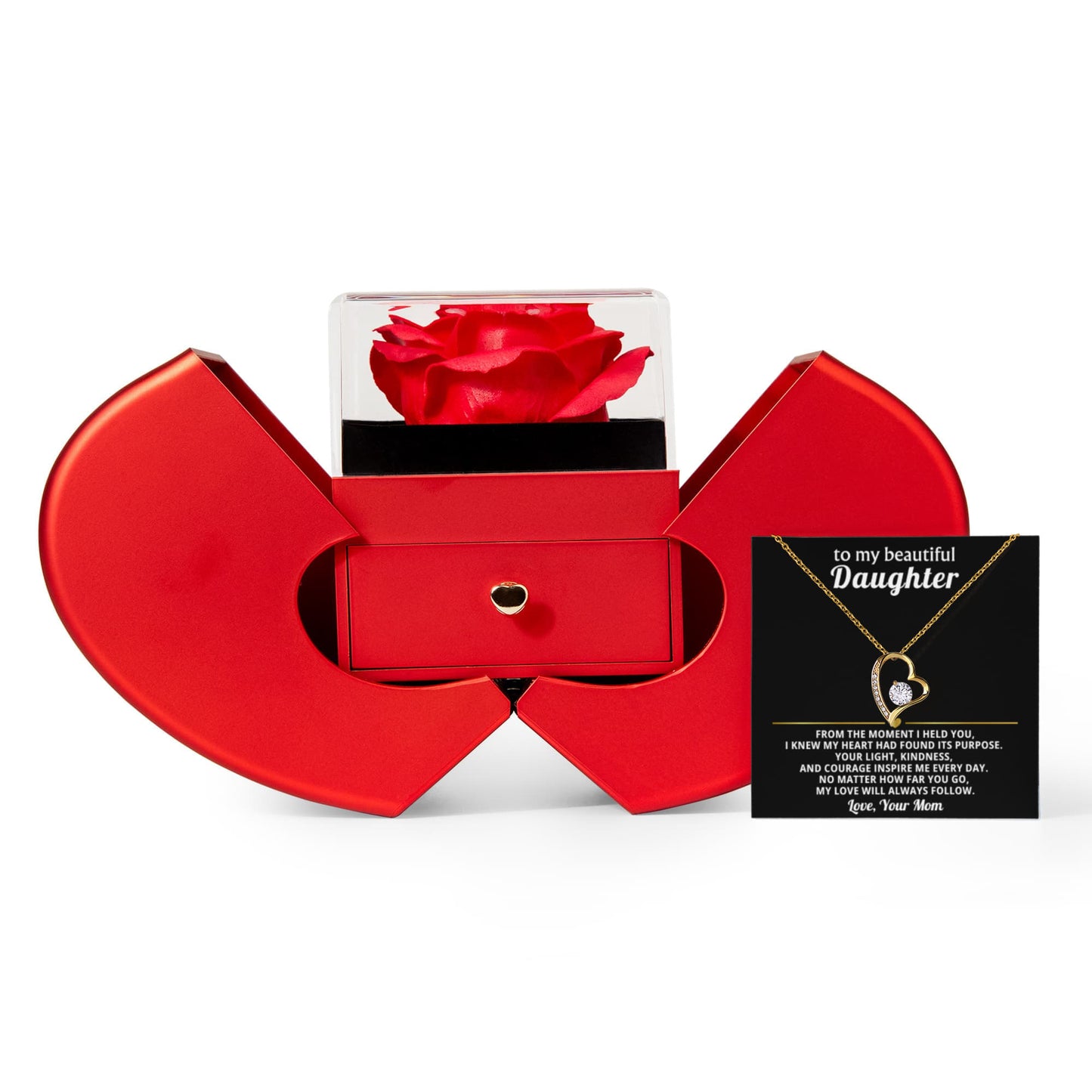Daughter Heart Rose Box Gift Set from Mom
