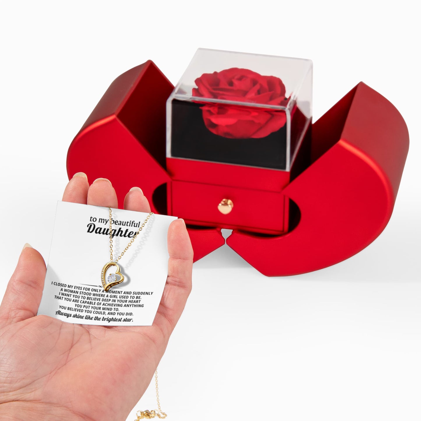 Daughter Heart Rose Box Gift Set