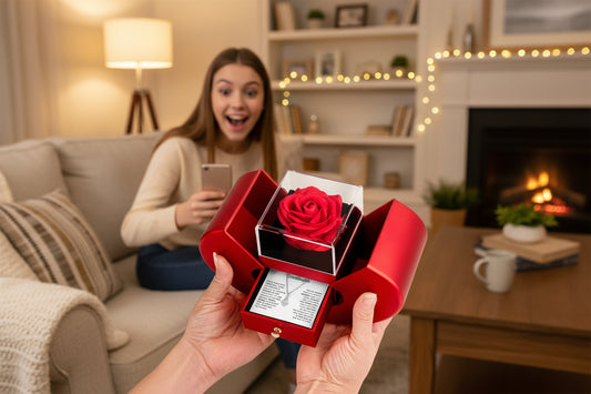 Granddaughter Petite Ribbons Necklace Rose Box Gift Set