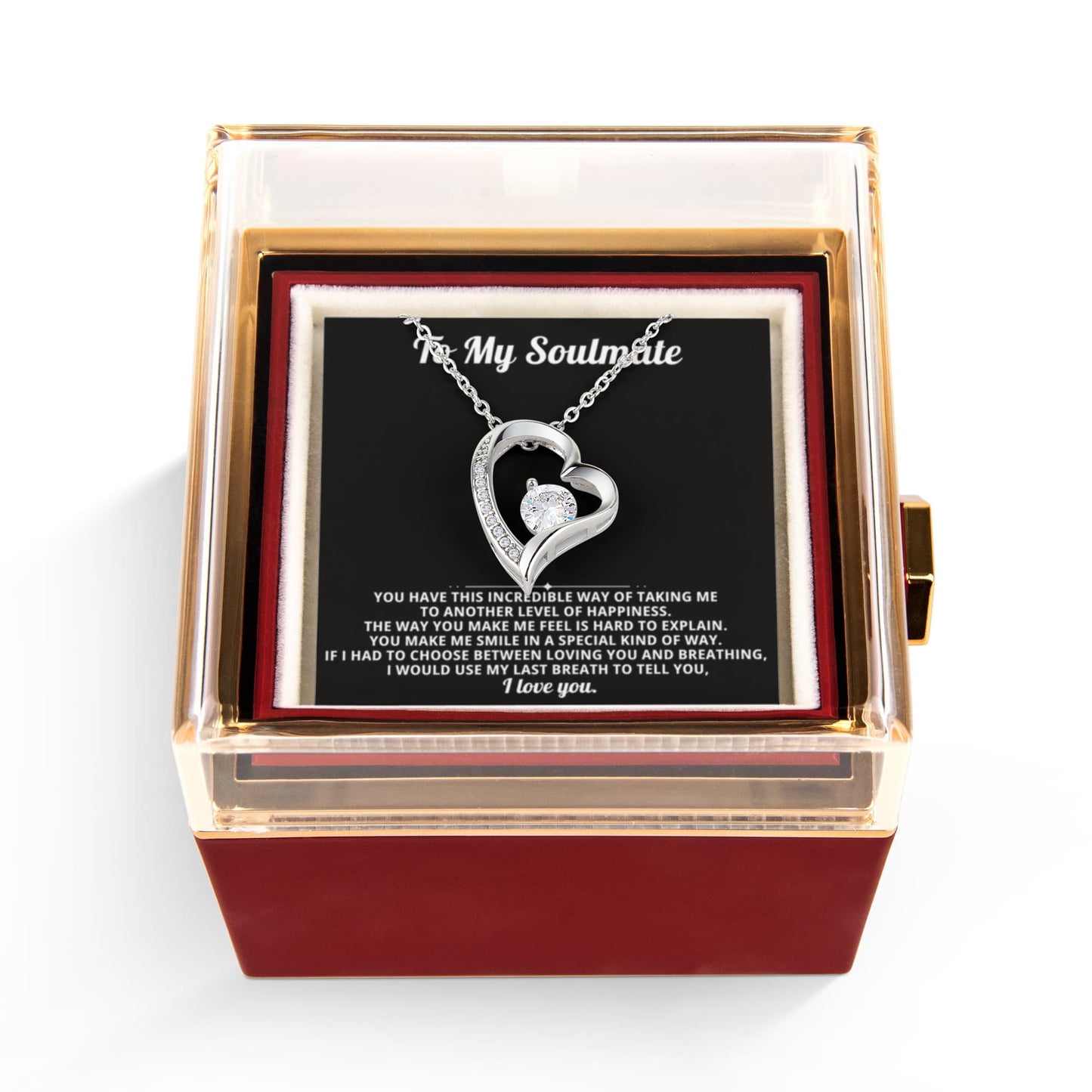 Wife Heart Necklace & Rose Gift Set
