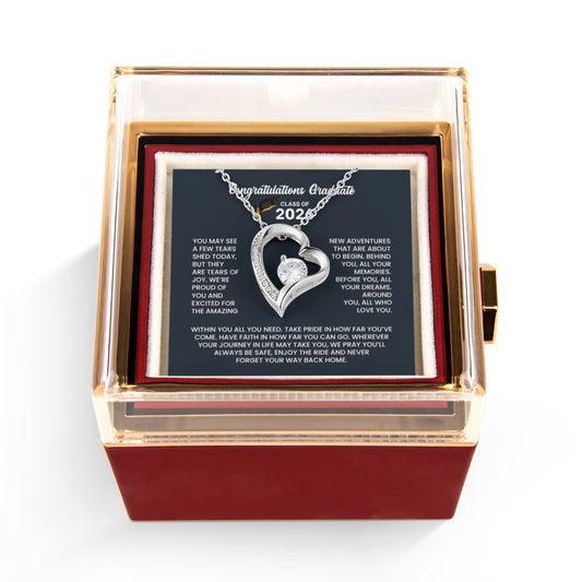 Class of 2026 Graduation Necklace and Rose Gift Box Set