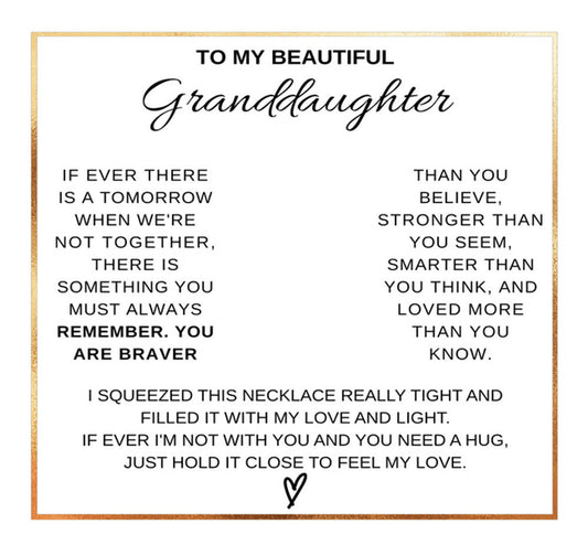 To My Granddaughter Necklace Rotating Rose  Box Gift Set