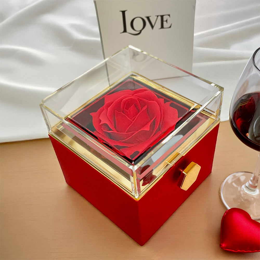 To My Granddaughter Necklace Rotating Rose  Box Gift Set