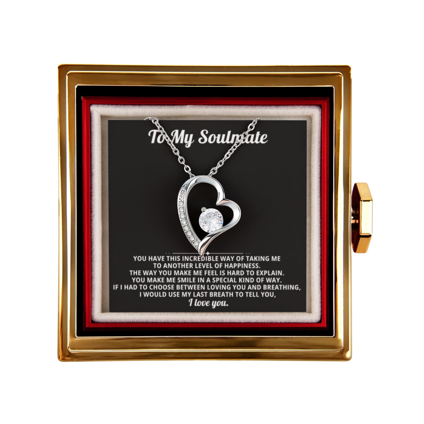 Wife Heart Necklace & Rose Gift Set