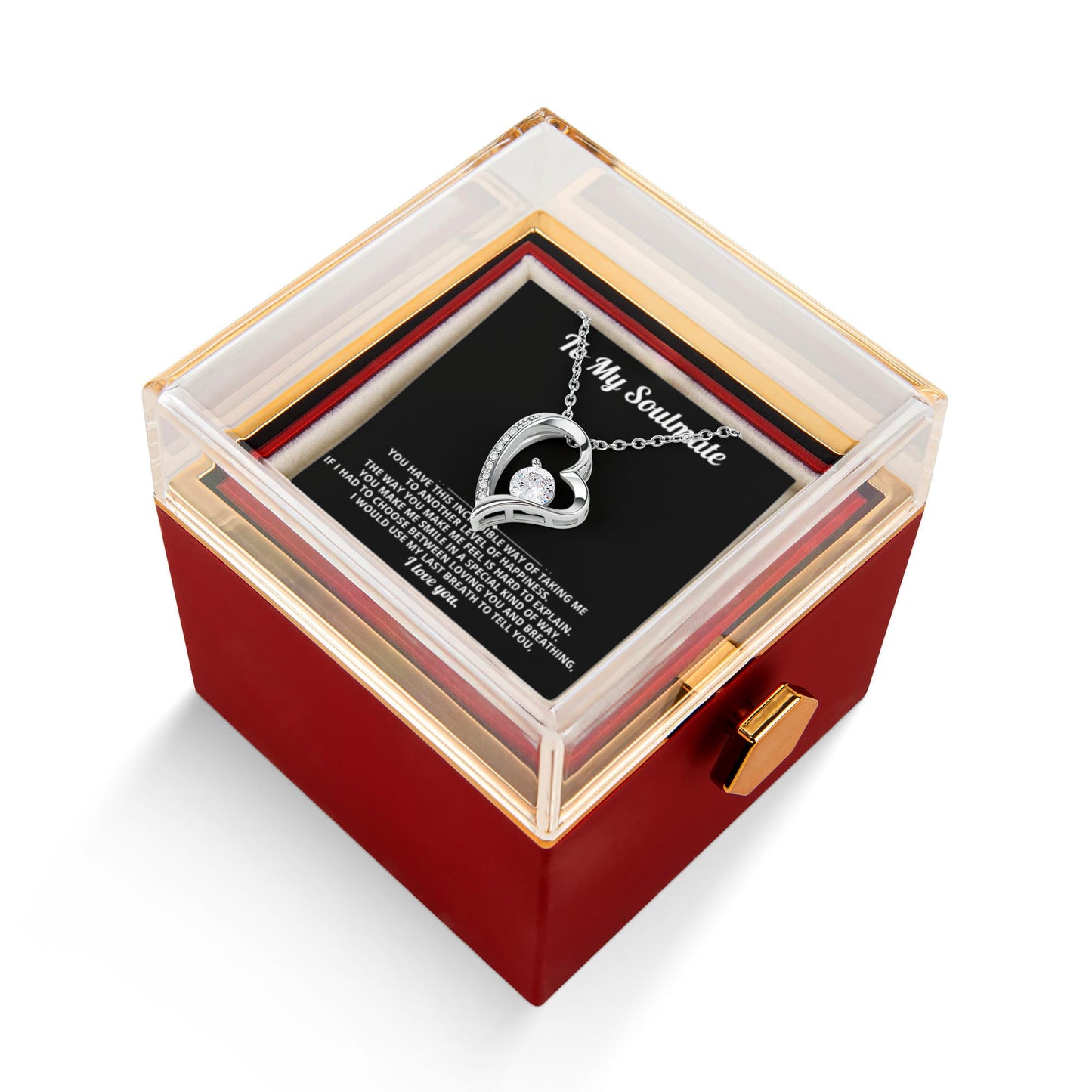 Wife Heart Necklace & Rose Gift Set