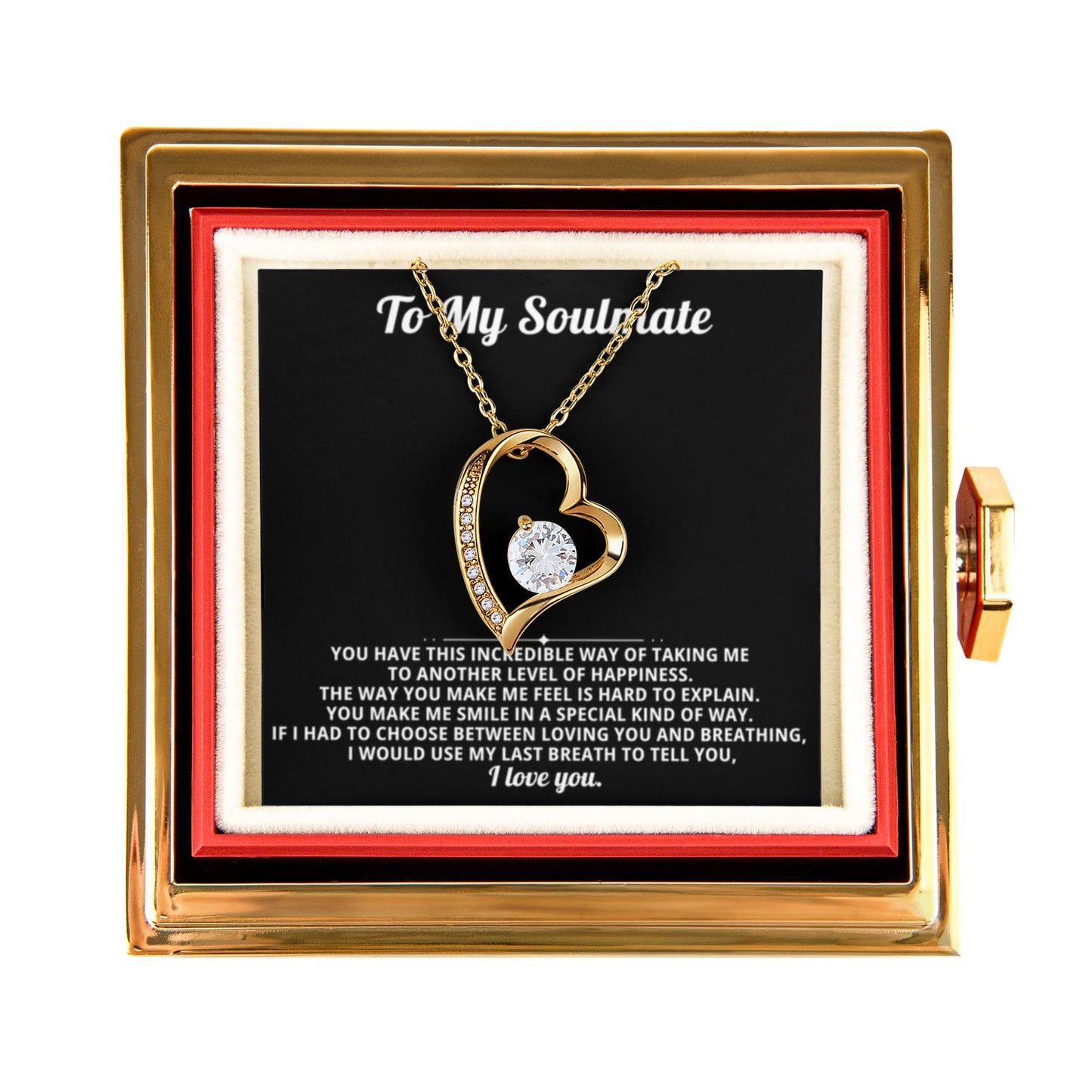 Wife Heart Necklace & Rose Gift Set