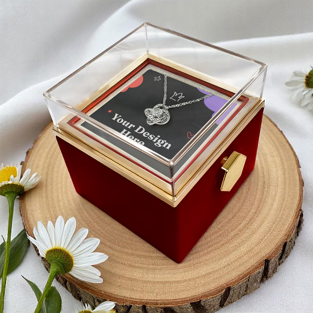 To My Wife Necklace & Rotating Rose Gift Box Set