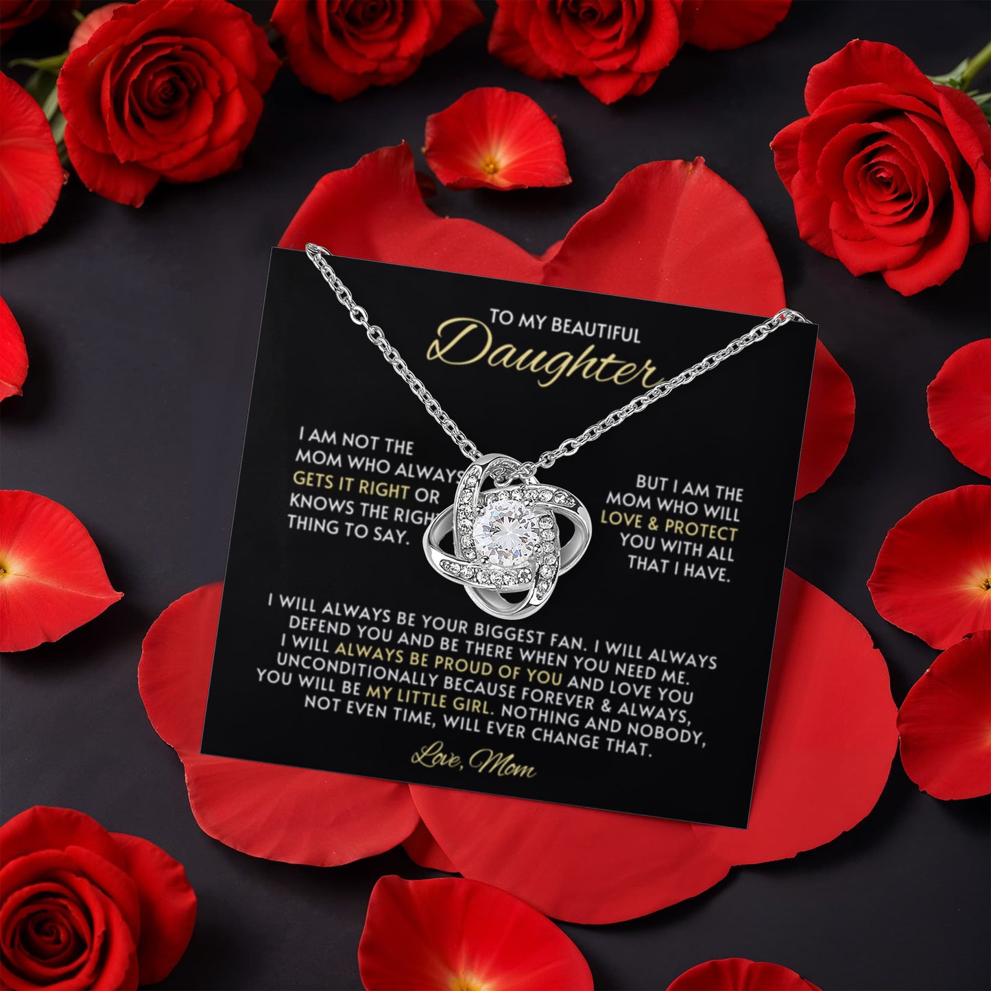 Daughter Necklace From Mom Rose Gift Set