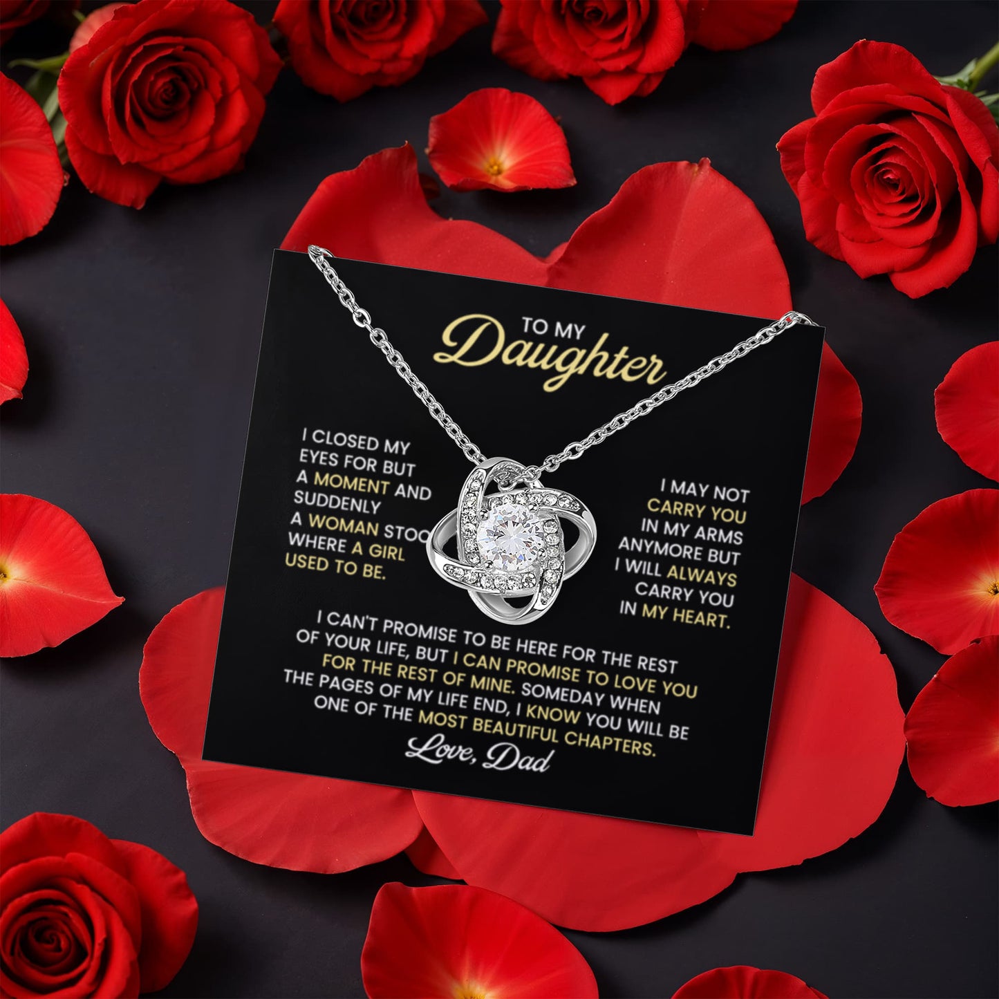 Daughter Necklace From Dad Rose Gift Set