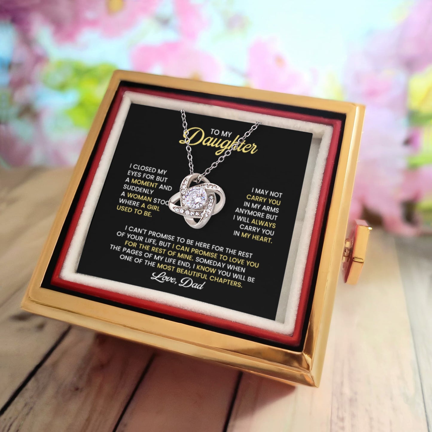Daughter Necklace From Dad Rose Gift Set