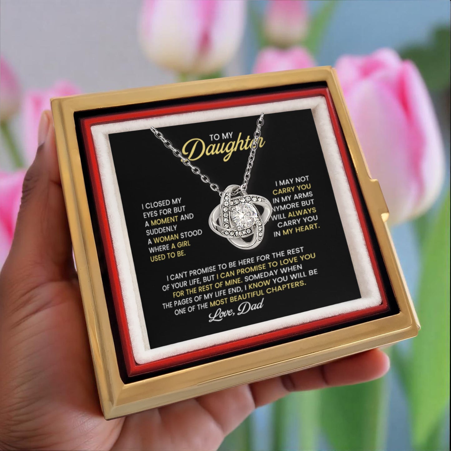 Daughter Necklace From Dad Rose Gift Set