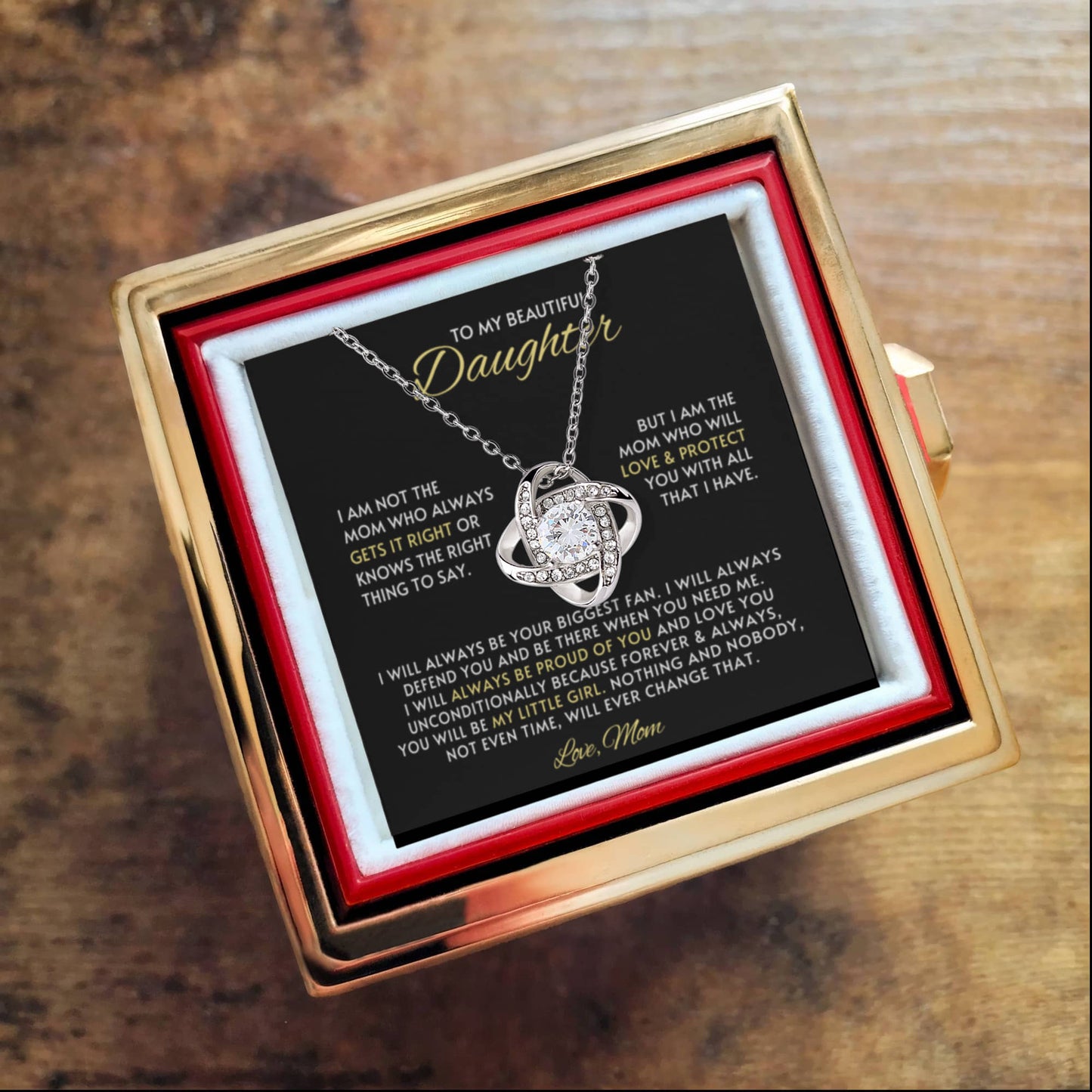 Daughter Necklace From Mom Rose Gift Set