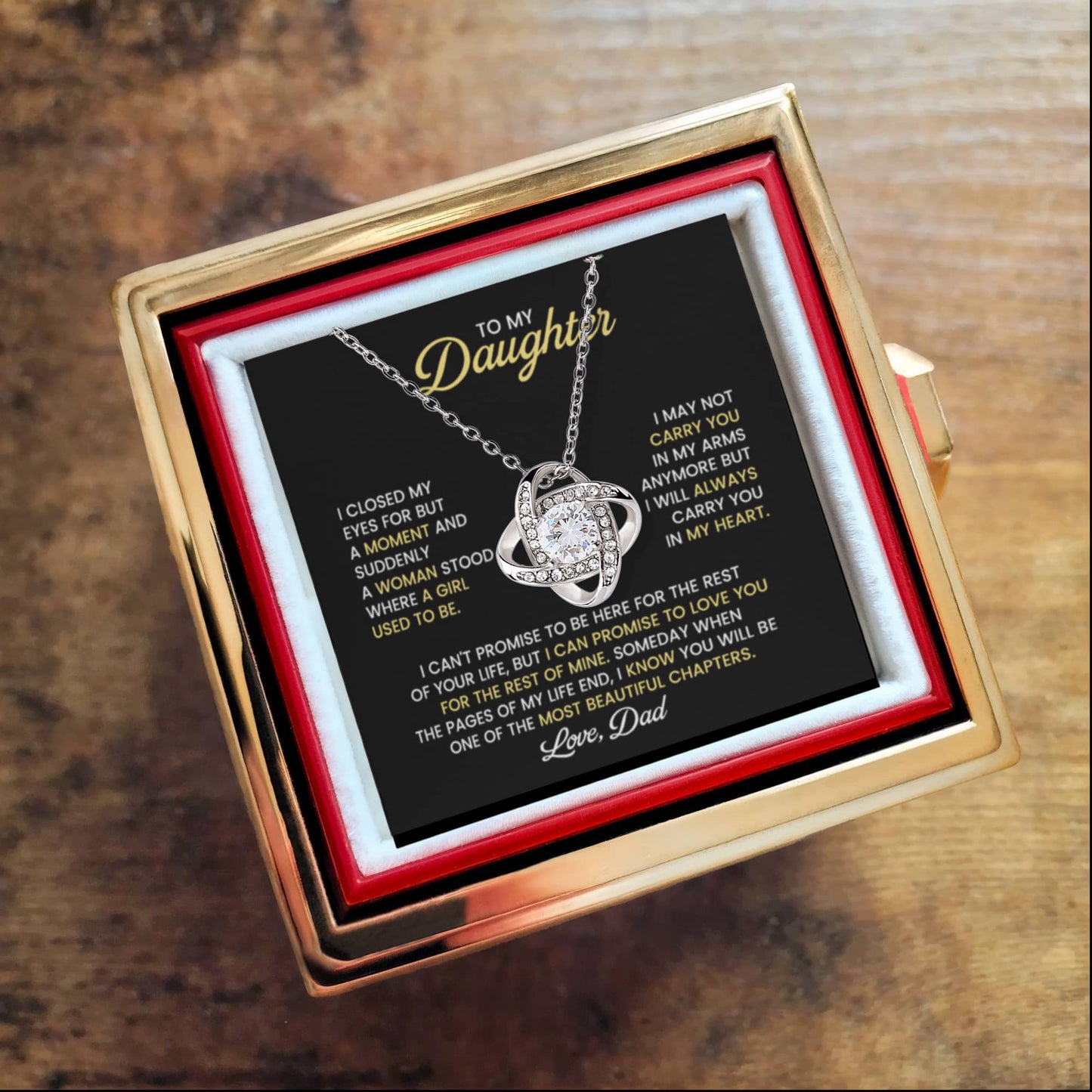 Daughter Necklace From Dad Rose Gift Set