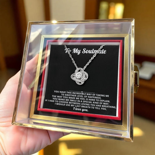 To My Soulmate Necklace & Rotating Rose Gift Box Set