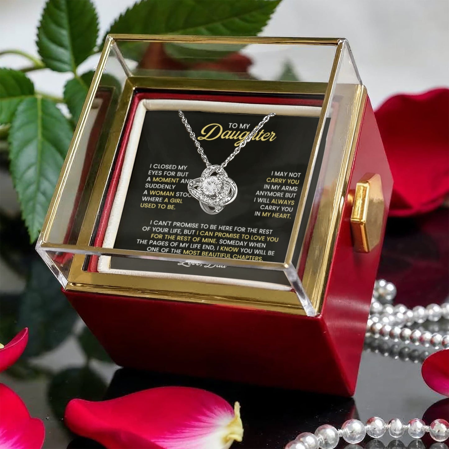 Daughter Necklace From Dad Rose Gift Set