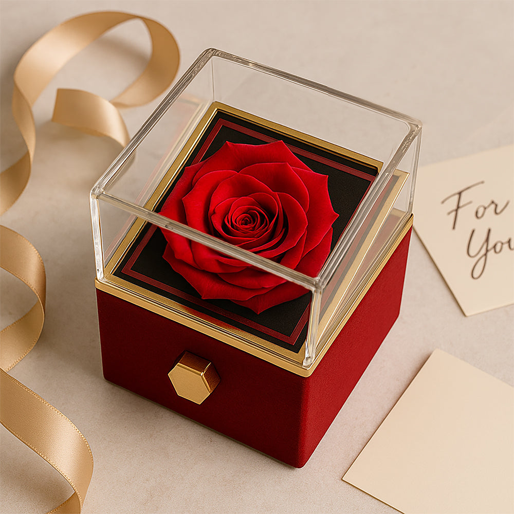 To My Wife Necklace & Rotating Rose Gift Box Set