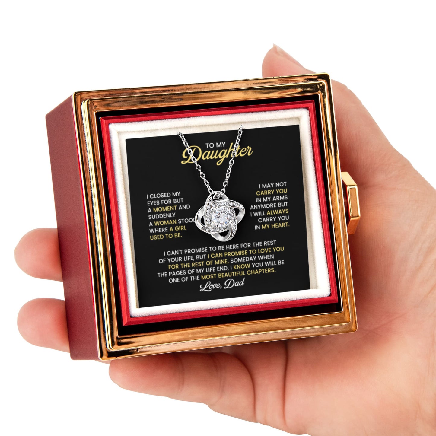 Daughter Necklace From Dad Rose Gift Set
