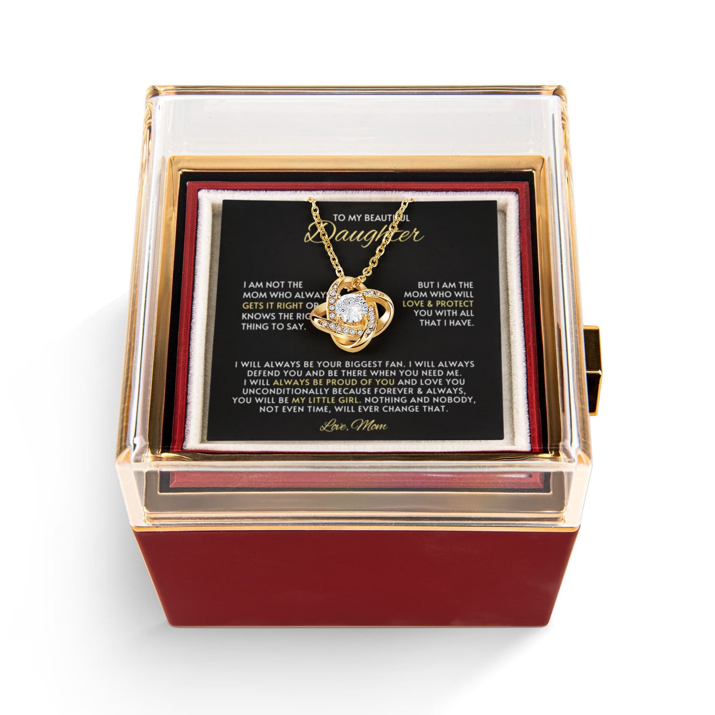 Daughter Necklace From Mom Rose Gift Set
