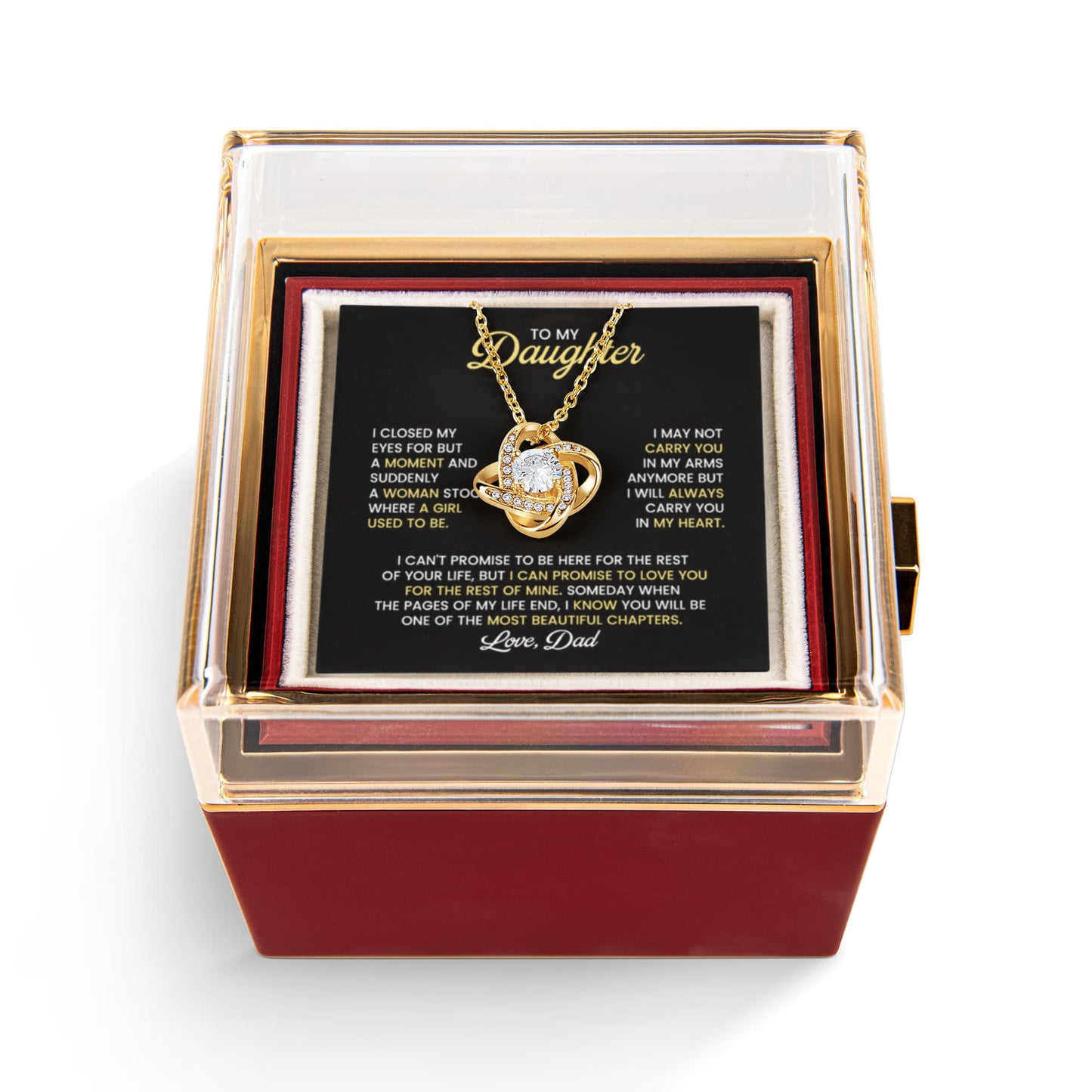 Daughter Necklace From Dad Rose Gift Set