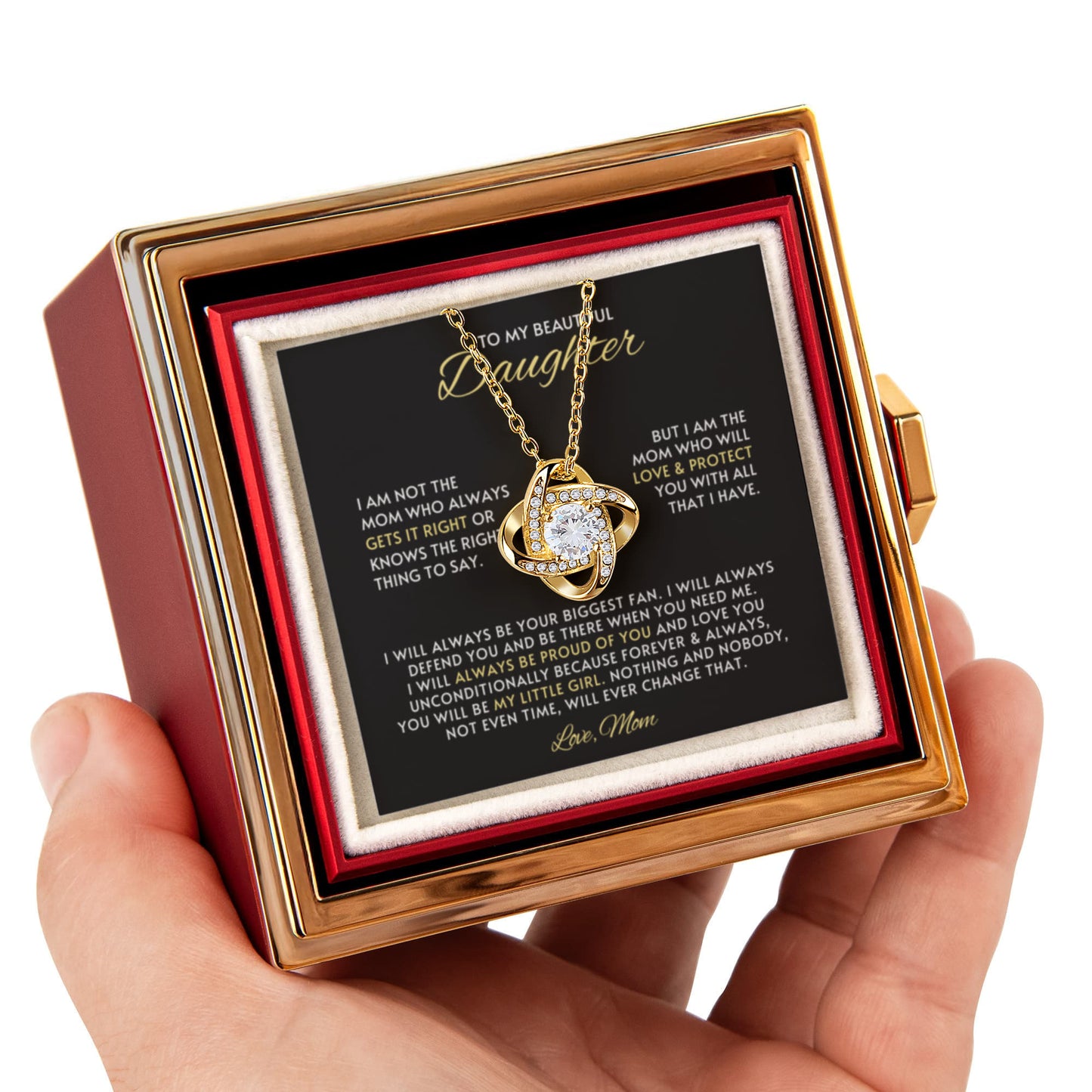 Daughter Necklace From Mom Rose Gift Set