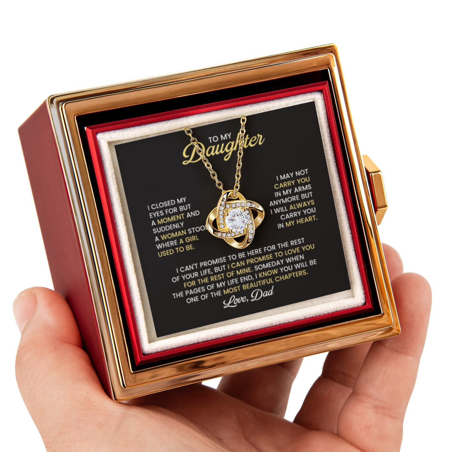Daughter Necklace From Dad Rose Gift Set