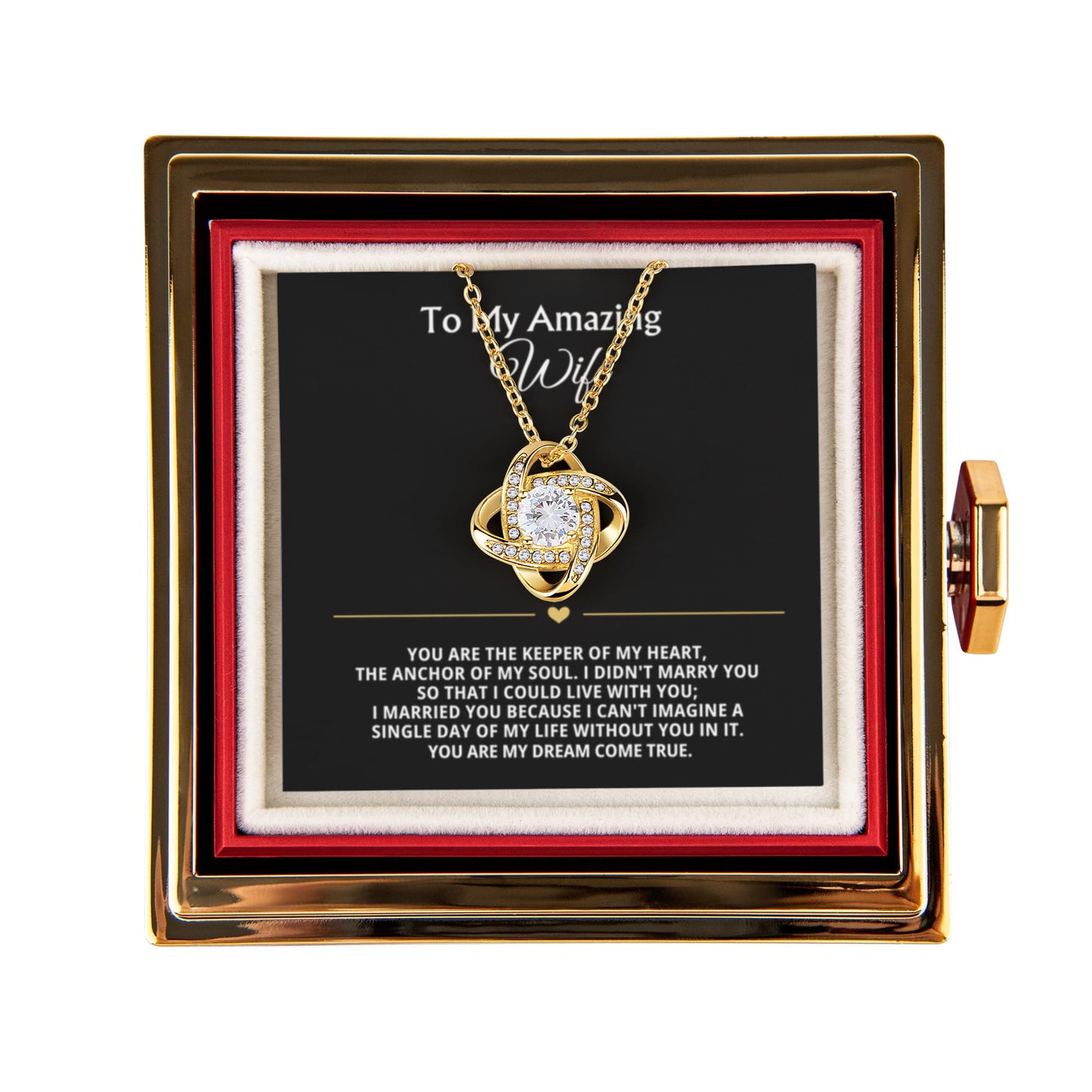 To My Wife Necklace & Rotating Rose Gift Box Set
