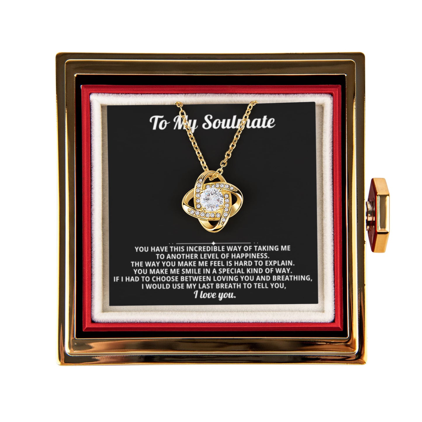 To My Soulmate Necklace & Rotating Rose Gift Box Set